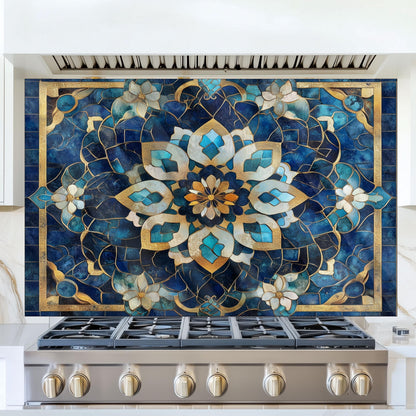 Moroccan Tempered Glass Kitchen Backsplash: Elegant Stove Wall Protection