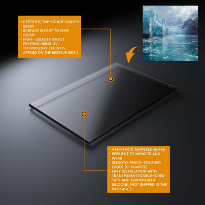 Arctic Glacier Glass Kitchen Backsplash: Tempered Glass Stove Splashback