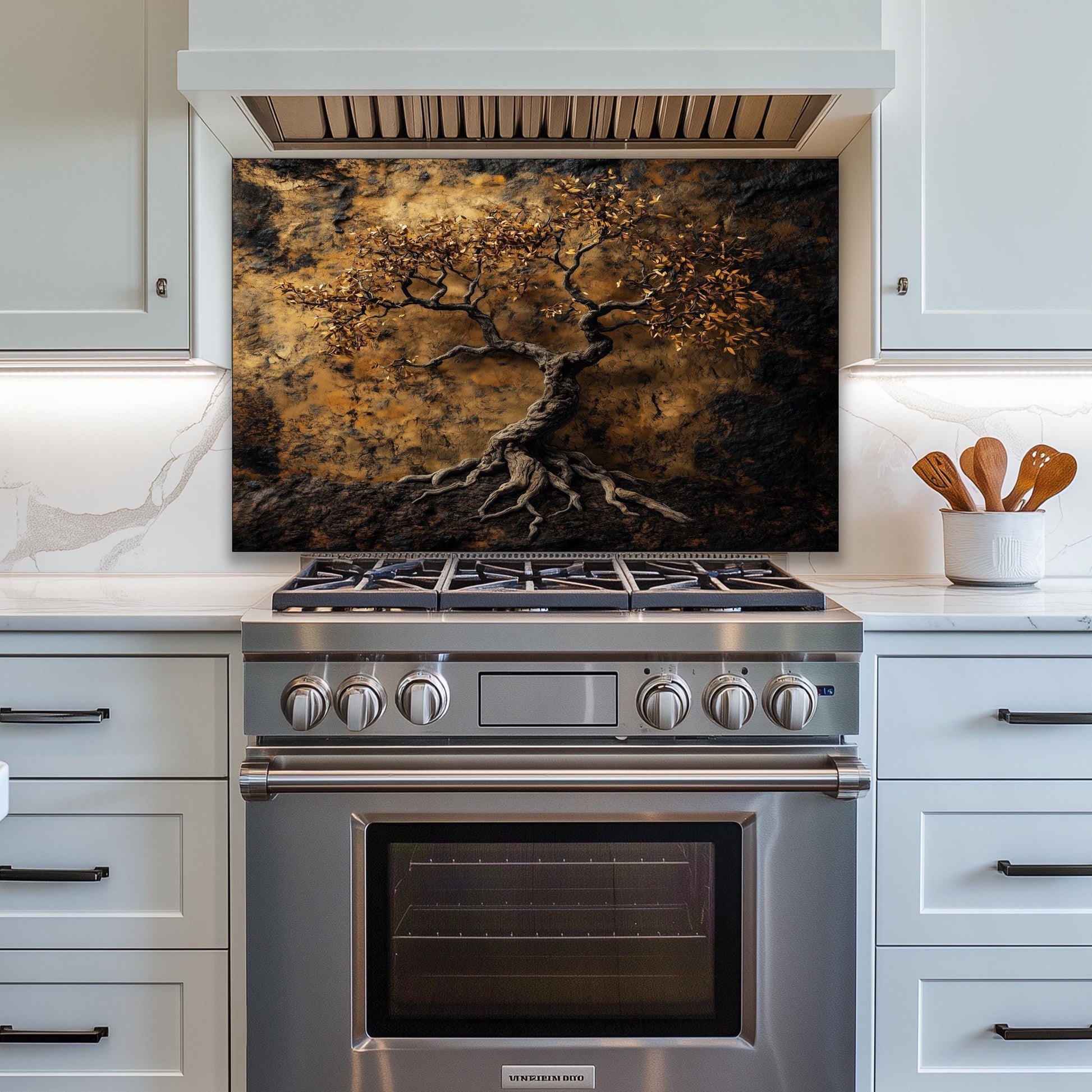 Brown and Gold Kitchen Art
