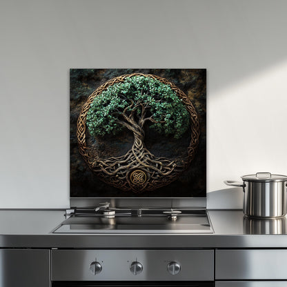 Tree of life kitchen backsplash