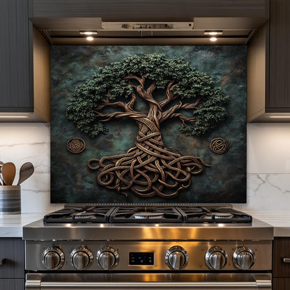 unique glass panel, kitchen glass backsplash, Celtic glass art