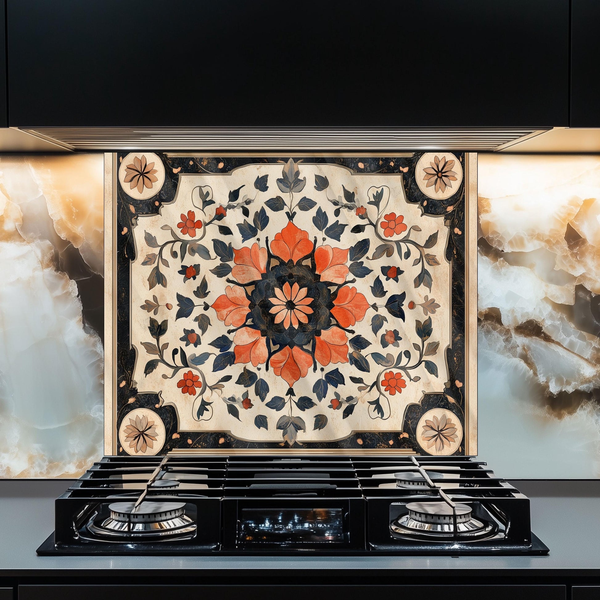 Moroccan Style Glass Kitchen Backsplash: Heat Resistant Tempered Glass