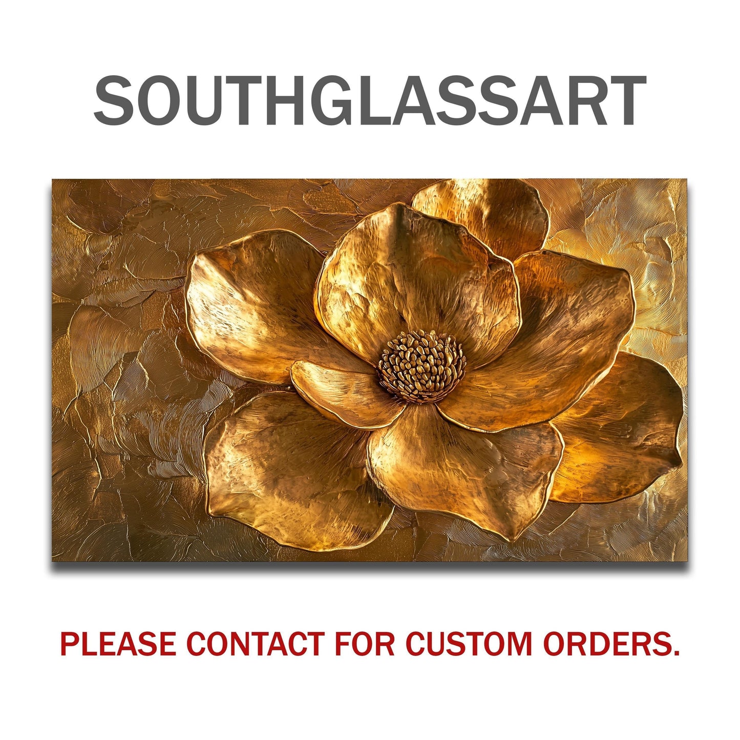 Golden Flower Tempered Glass Stove Backsplash: Rustic Kitchen Decor