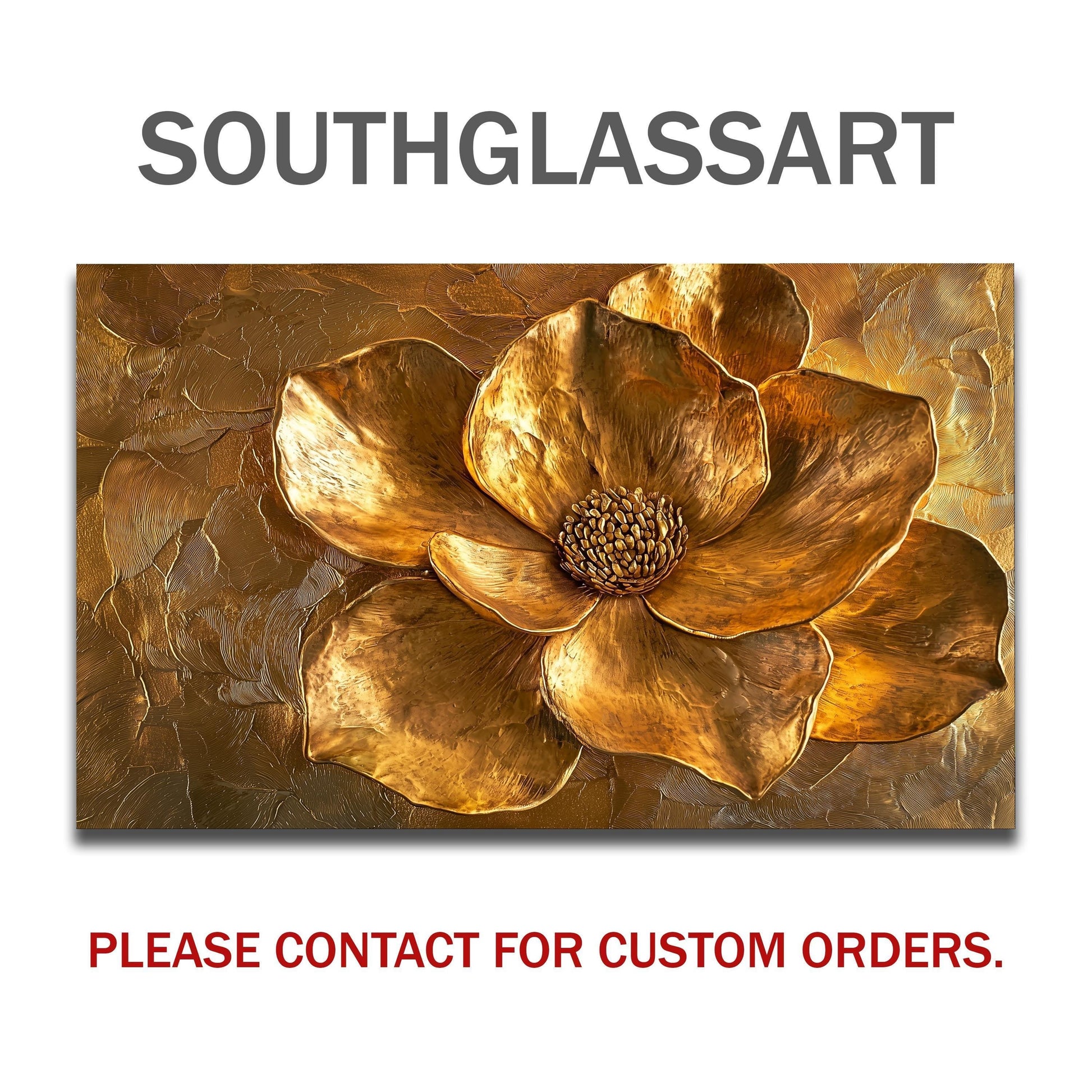 Golden Flower Tempered Glass Stove Backsplash: Rustic Kitchen Decor