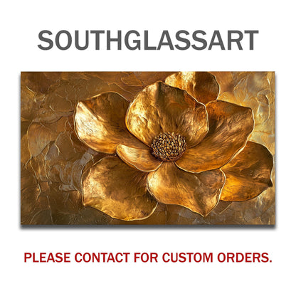 Golden Flower Tempered Glass Stove Backsplash: Rustic Kitchen Decor