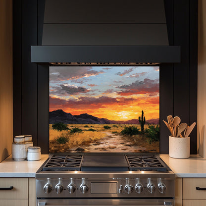 Golden Art Tempered Glass Kitchen Backsplash, Luxury UV Printed Wall Decor, Custom Size Design