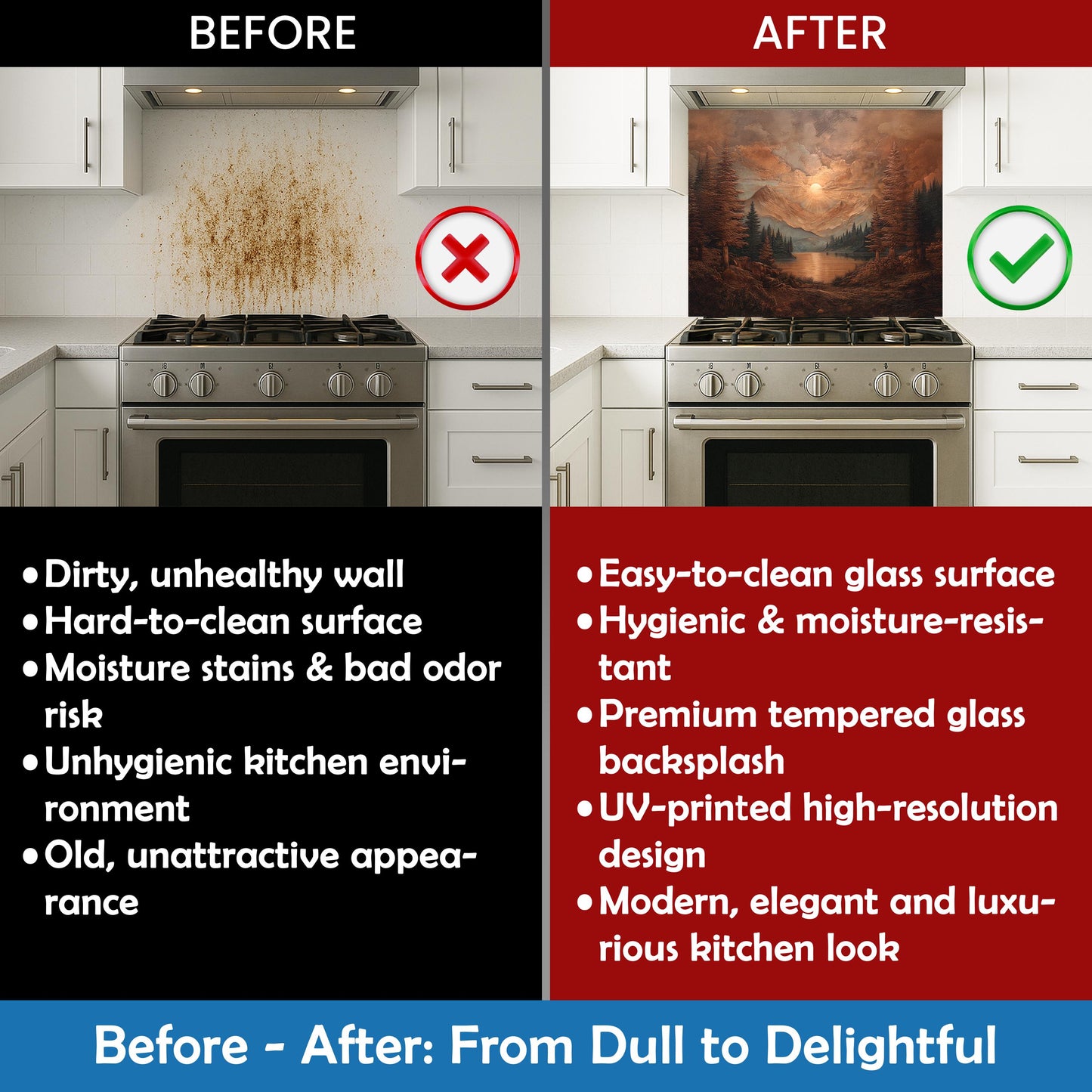 Tempered Glass Giraffe Kitchen Backsplash Panel – Teal Gold Safari Animal Stove Art