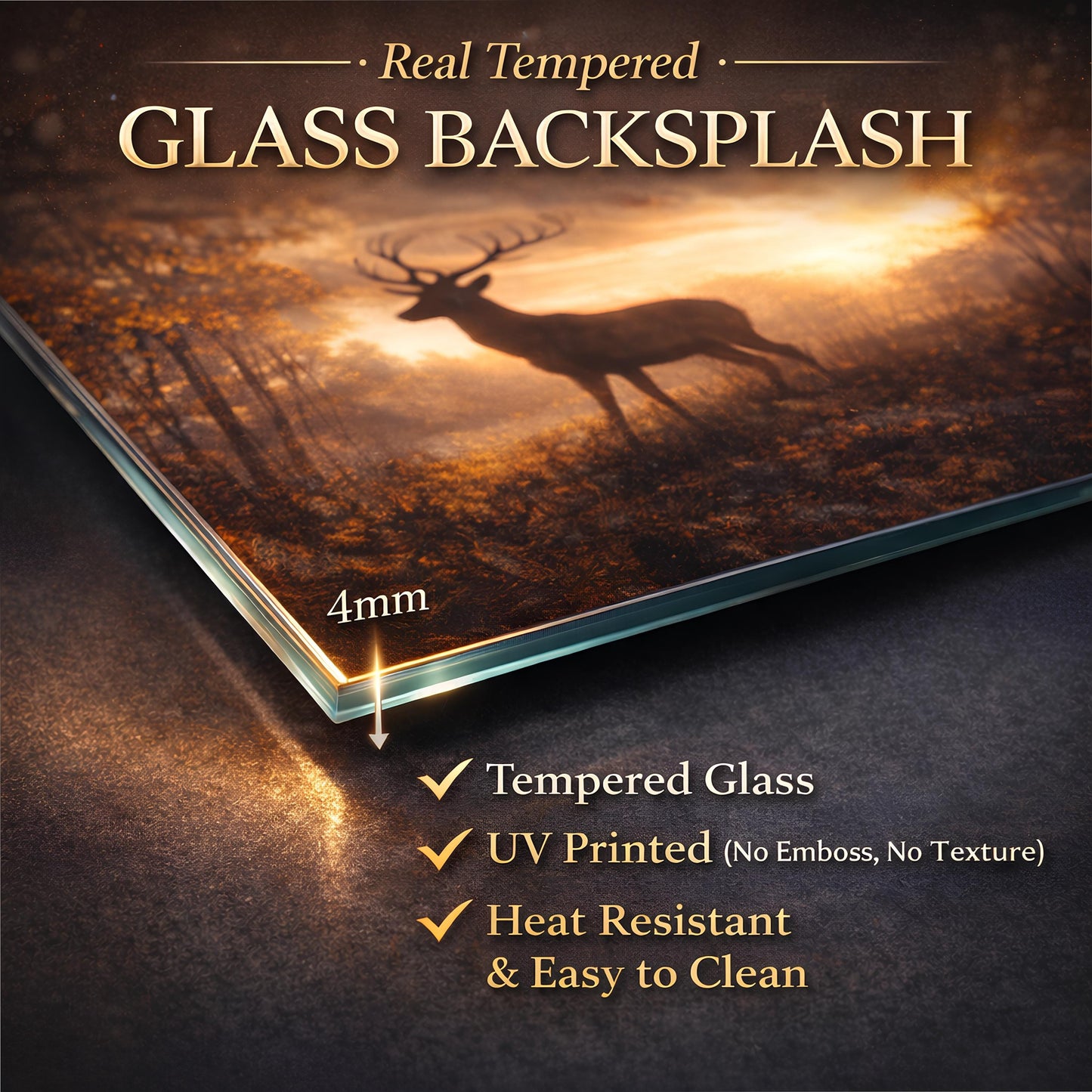 Embossed Copper Glass Backsplash, Rustic Oven Scene Stove Guard, Heat Resistant Farmhouse Wall Art