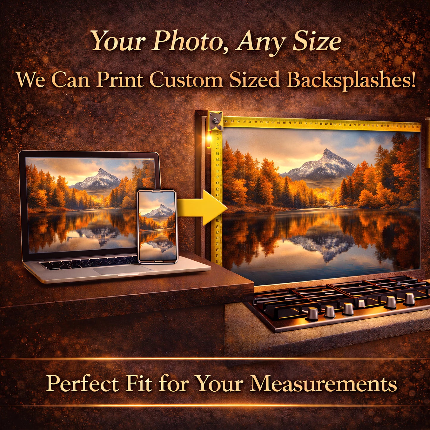 Moroccan Kitchen Splashback, Heat Resistant Tempered Glass Backsplash, Custom Size Design