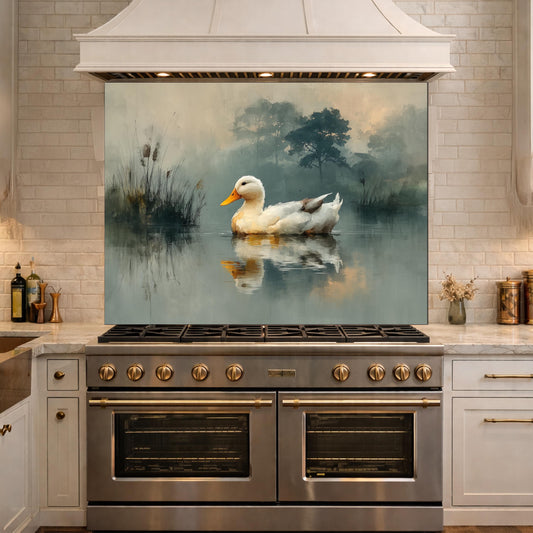 White Cosmos Flower Backsplash Glass Backsplash Botanical Kitchen Backsplash Cottage Floral Stove Splashback Decor
