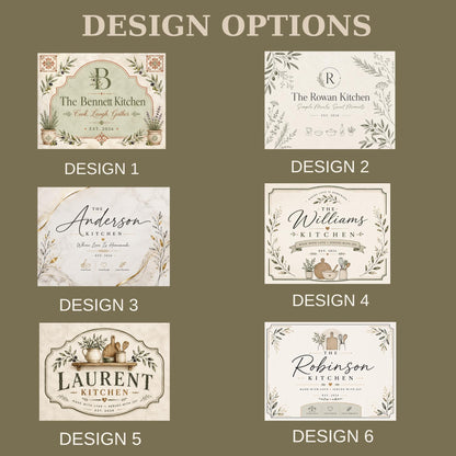 Personalized Farmhouse Kitchen Backsplash, Custom Family Name Glass Panel, Olive Branch Kitchen Sign Decor